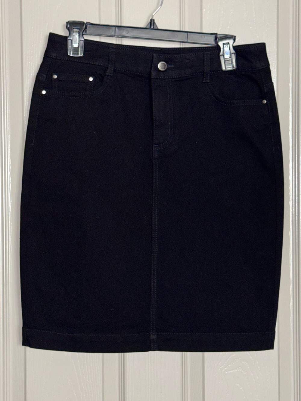 Charter Club Black Pencil Denim Skirt